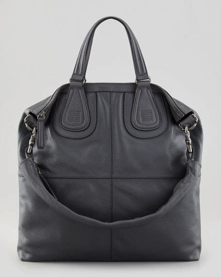 Givenchy Nightingale Biker Leather Shopper Tote Bag, Gray